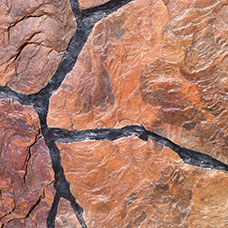 Камень тигровый красный 4,0(&plusmn5мм)см. (1м3=20м2)