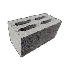 Керамзитобетонный блок стеновой 4-х щелевой 390х190х188